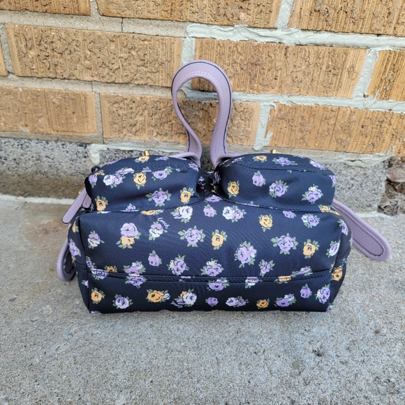 Coach Cargo Vintage Floral Rose Nylon Leather Turnlock Shoulder Bag - Picture 12 of 16